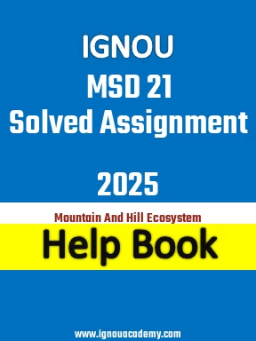 IGNOU MSD 21 Solved Assignment 2025